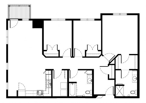 Three Bedroom Corner Unit